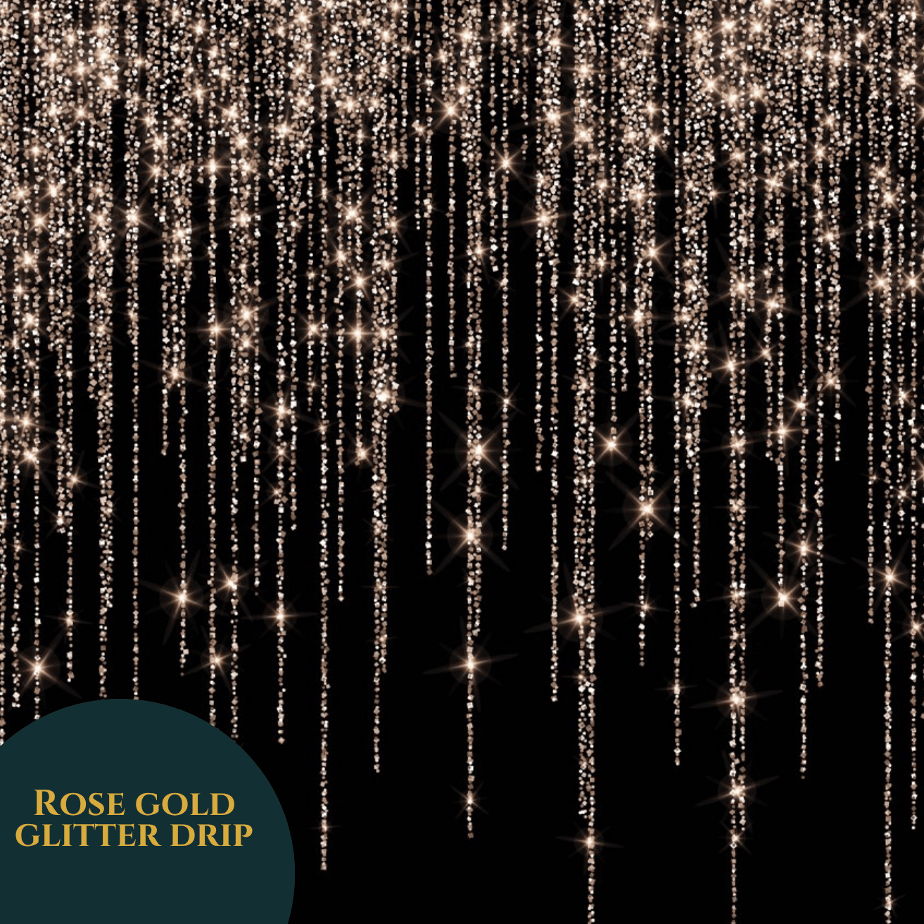 Rose Gold Glitter Drip